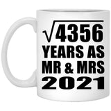 66th Anniversary Square Root of 4356 Years As Mr & Mrs 2021 - 11oz Coffee Mug