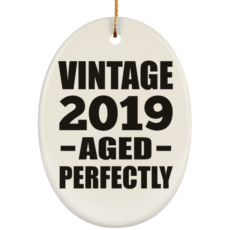 5th Birthday Vintage 2019 Aged Perfectly - Oval Ornament