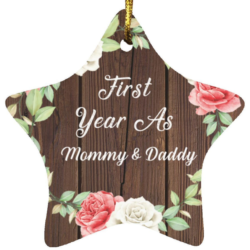 First Year As Mommy & Daddy - Star Ornament A