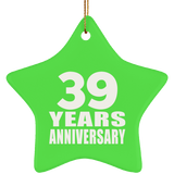39th Anniversary 39 Years - Star Ornament