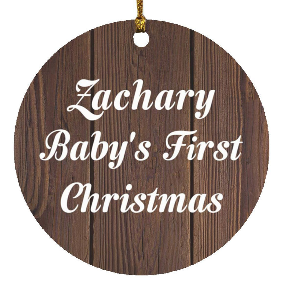 Zachary Baby's First Christmas - Circle Ornament D