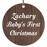 Zachary Baby's First Christmas - Circle Ornament D