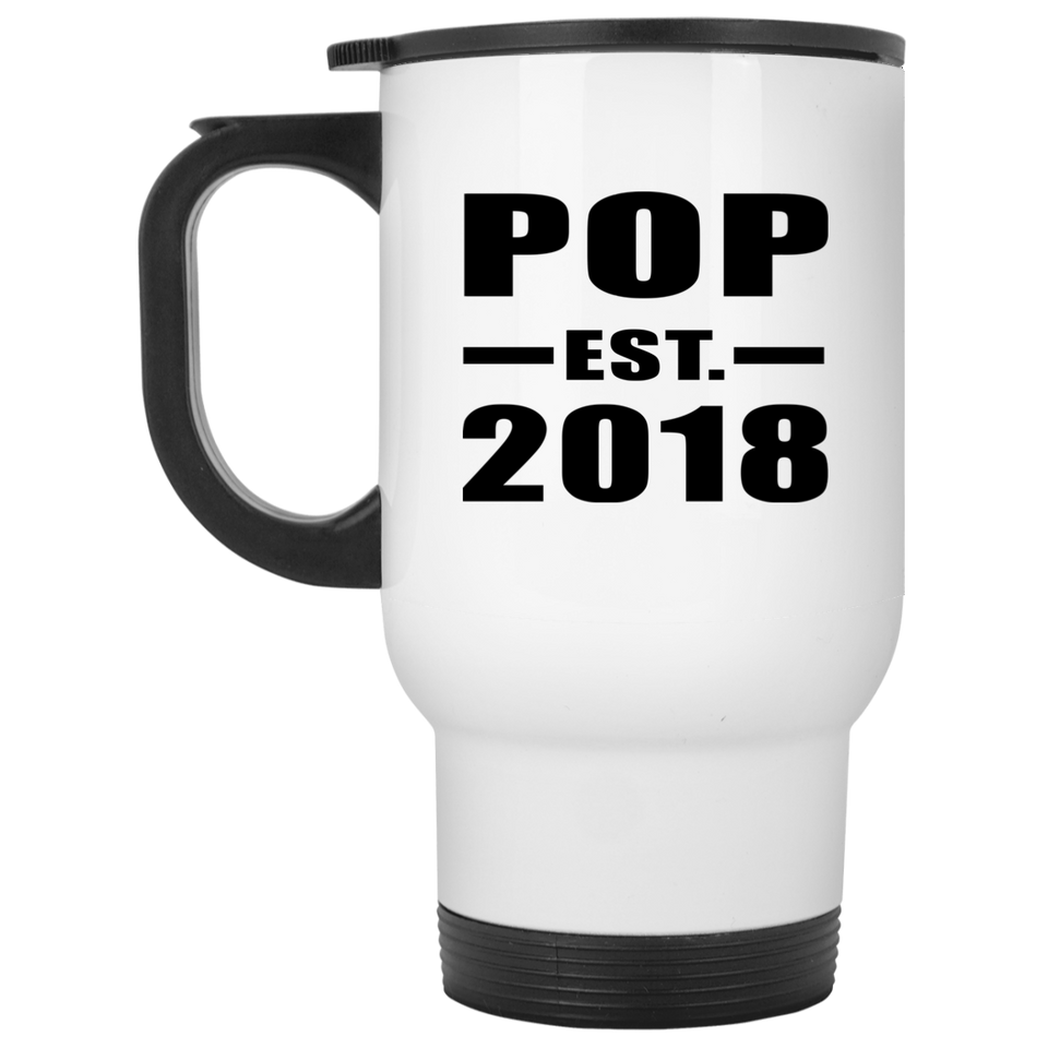 Pop Established EST. 2018 - White Travel Mug