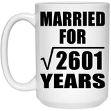 51st Anniversary Married For Square Root of 2601 Years - 15oz Coffee Mug