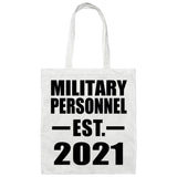 Military Personnel Established EST. 2021 - Tote Bag White