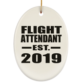 Flight Attendant Established EST. 2019 - Oval Ornament