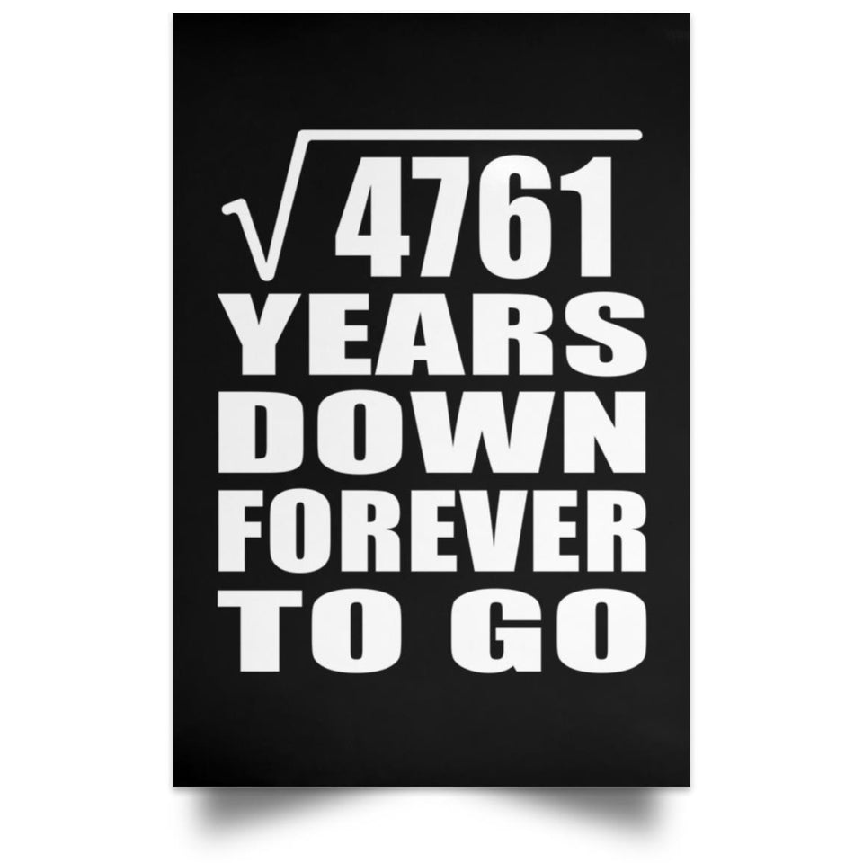 69th Anniversary Square Root of 4761 Years Down Forever To Go - Poster Portrait