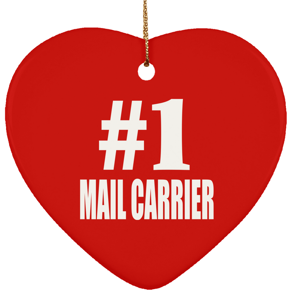 Number One #1 Mail Carrier - Heart Ornament