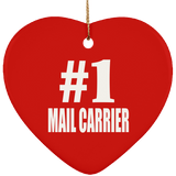 Number One #1 Mail Carrier - Heart Ornament