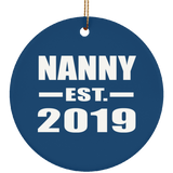 Nanny Established EST. 2019 - Circle Ornament