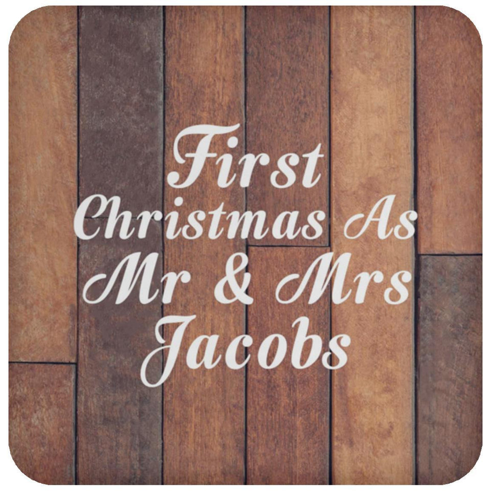 First Christmas As Mr & Mrs Jacobs - Drink Coaster E