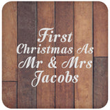 First Christmas As Mr & Mrs Jacobs - Drink Coaster E