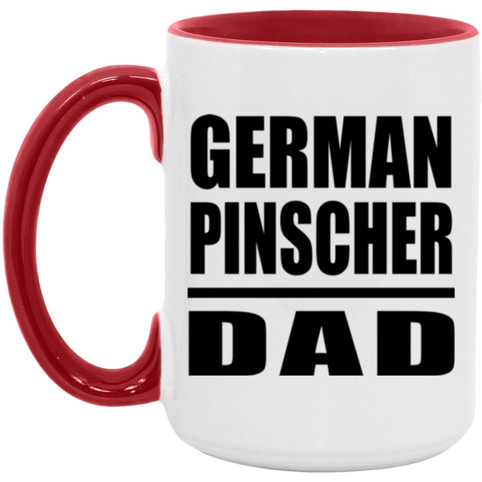 German Pinscher Dad - 15oz Accent Mug Red