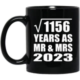 34th Anniversary Square Root of 1156 Years As Mr & Mrs 2023 - 11oz Coffee Mug Black
