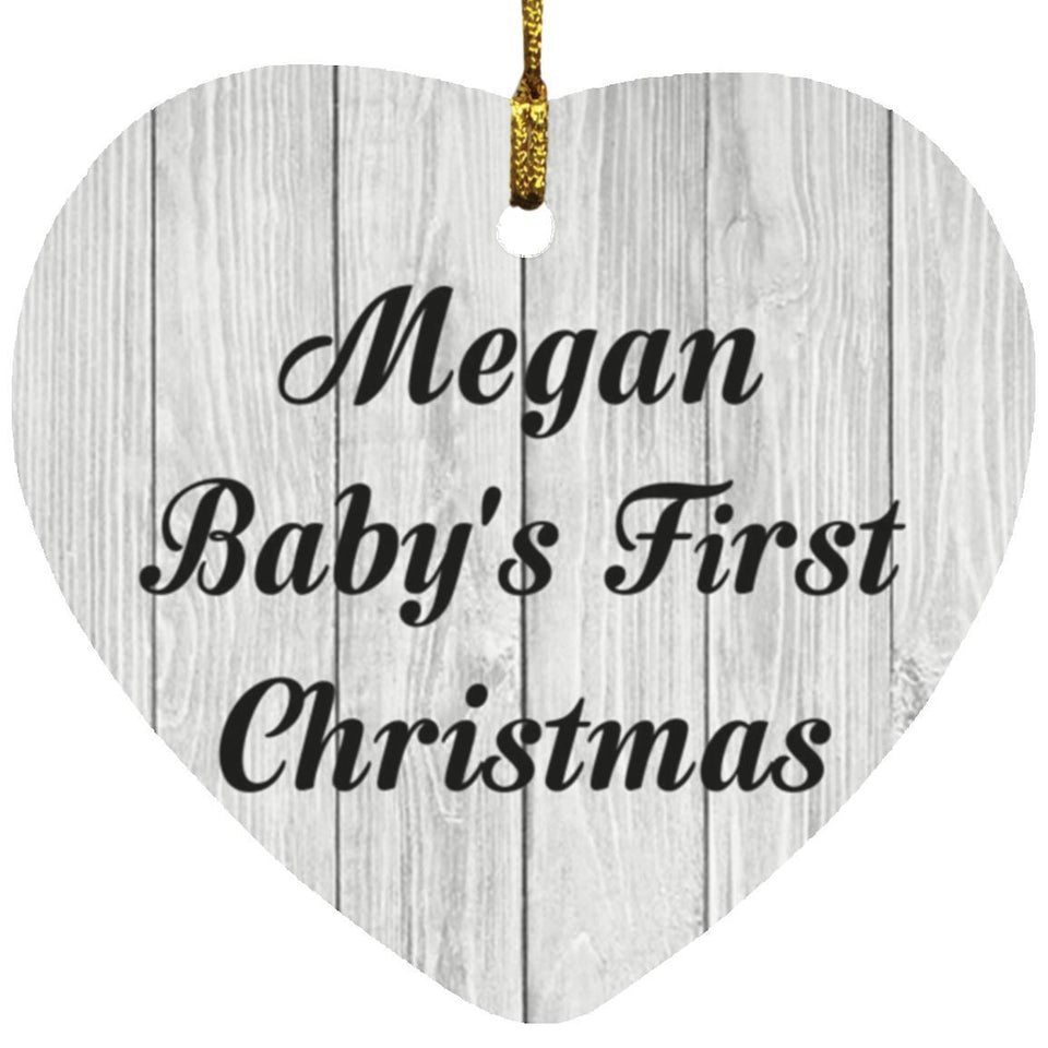 Megan Baby's First Christmas - Heart Ornament F