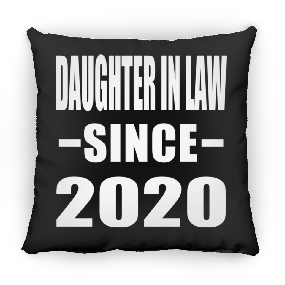 Daughter In Law Since 2020 - Throw Pillow Black