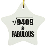 97th Birthday Square Root of 9409 & Fabulous - Star Ornament