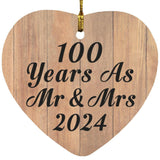 100 Years As Mr & Mrs 2024 - Heart Ornament C