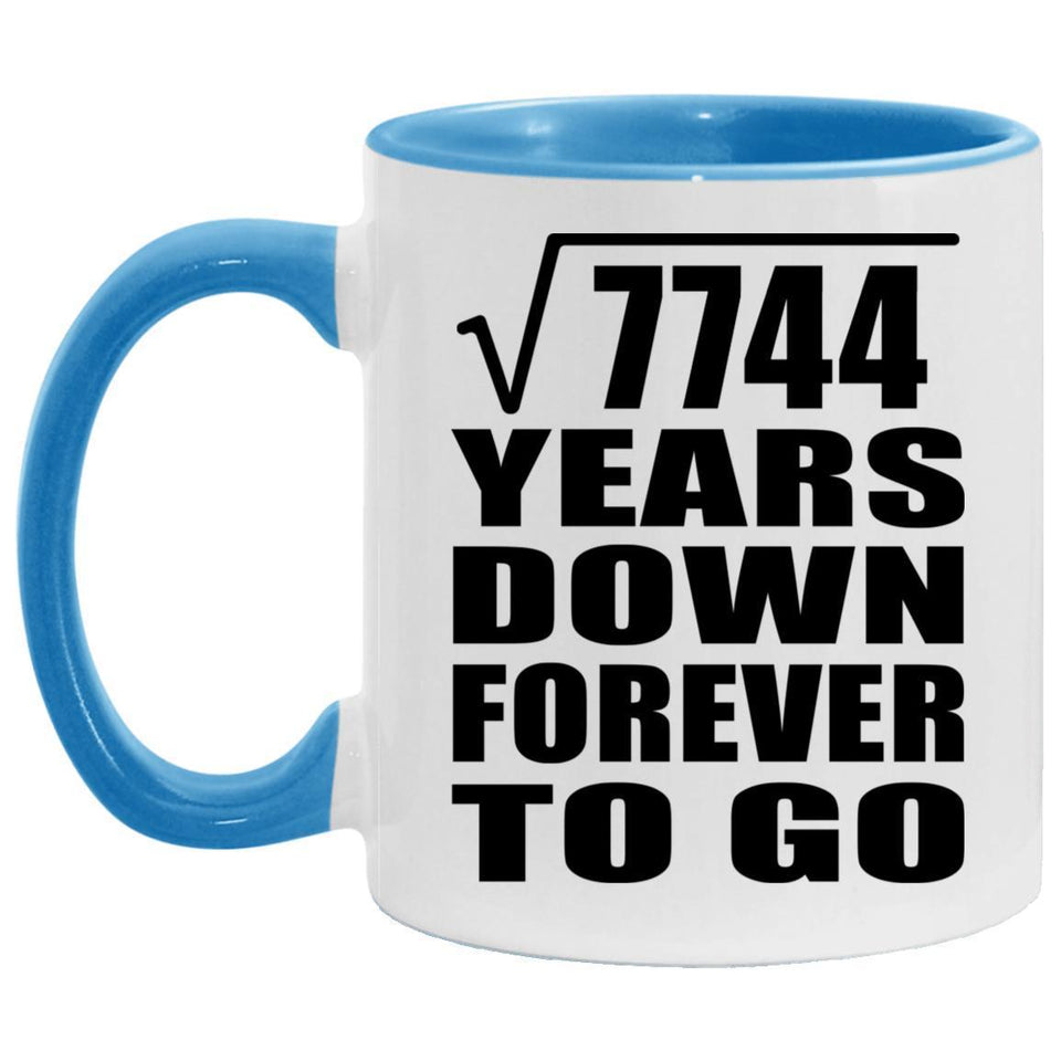 88th Anniversary Square Root of 7744 Years Down Forever To Go - 11oz Accent Mug Blue