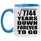 88th Anniversary Square Root of 7744 Years Down Forever To Go - 11oz Accent Mug Blue