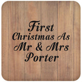 First Christmas As Mr & Mrs Porter - Drink Coaster C