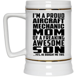 Proud Aircraft Mechanic Mom Of Awesome Son - Beer Stein