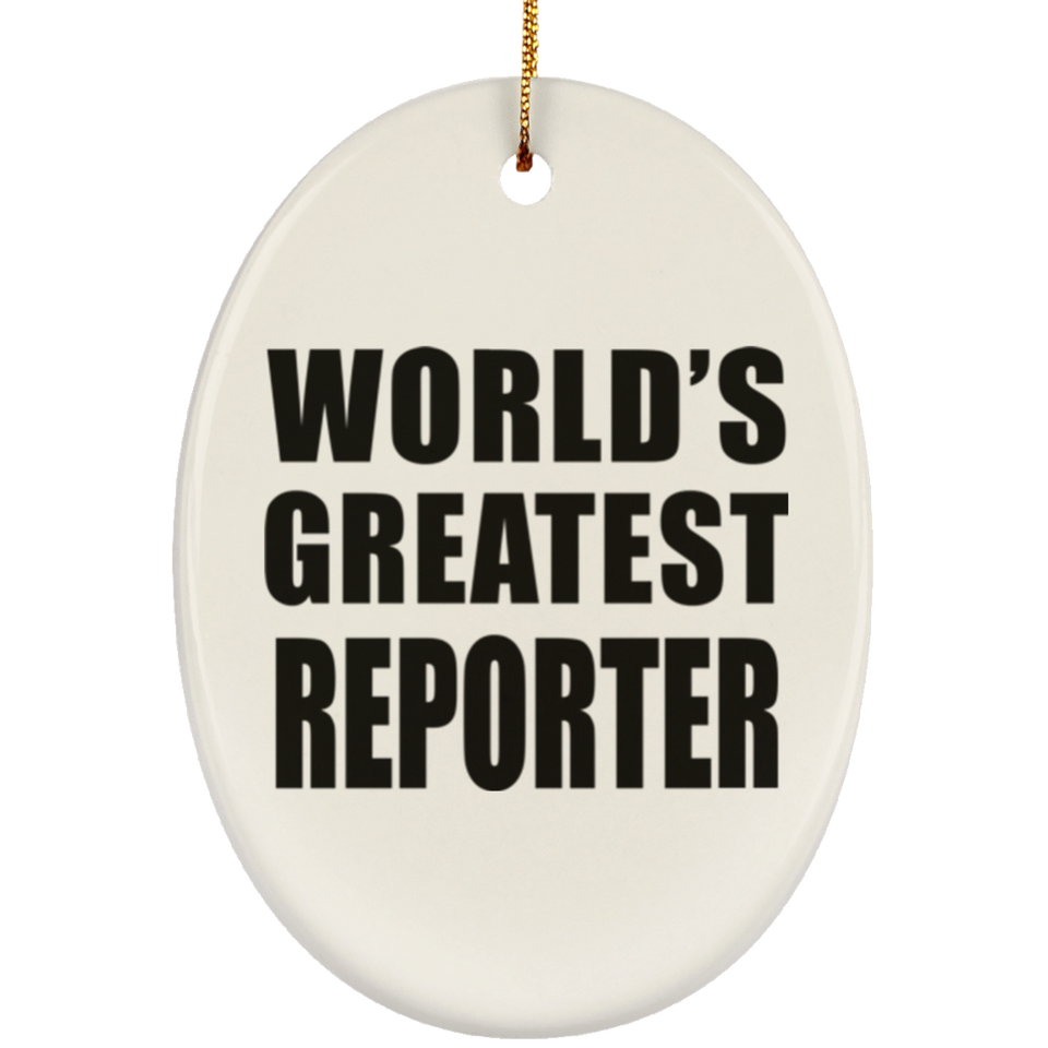 World's Greatest Reporter - Oval Ornament