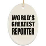 World's Greatest Reporter - Oval Ornament