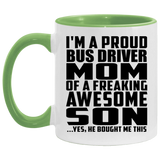 Proud Bus Driver Mom Of Awesome Son - 11oz Accent Mug Green