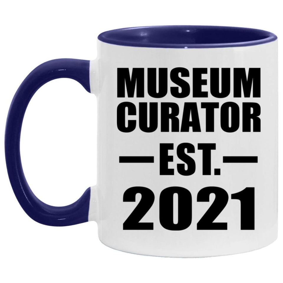 Museum Curator Established Est. 2021 - 11oz Accent Mug Purple