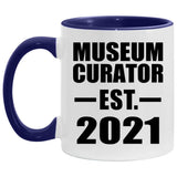 Museum Curator Established Est. 2021 - 11oz Accent Mug Purple