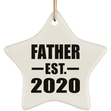 Father Established EST. 2020 - Star Ornament