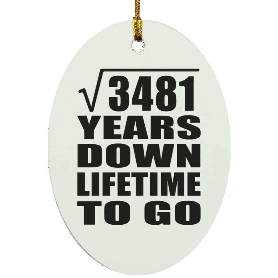59th Anniversary Square Root of 3481 Years Lifetime To Go - Oval Ornament