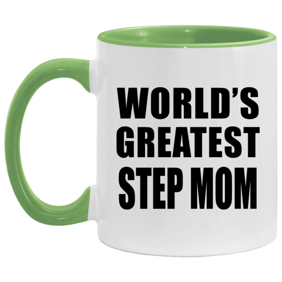 World's Greatest Step Mom - 11oz Accent Mug Green