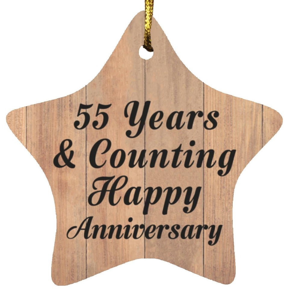 55th Anniversary 55 Years & Counting Happy Anniversary - Star Ornament C