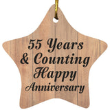 55th Anniversary 55 Years & Counting Happy Anniversary - Star Ornament C