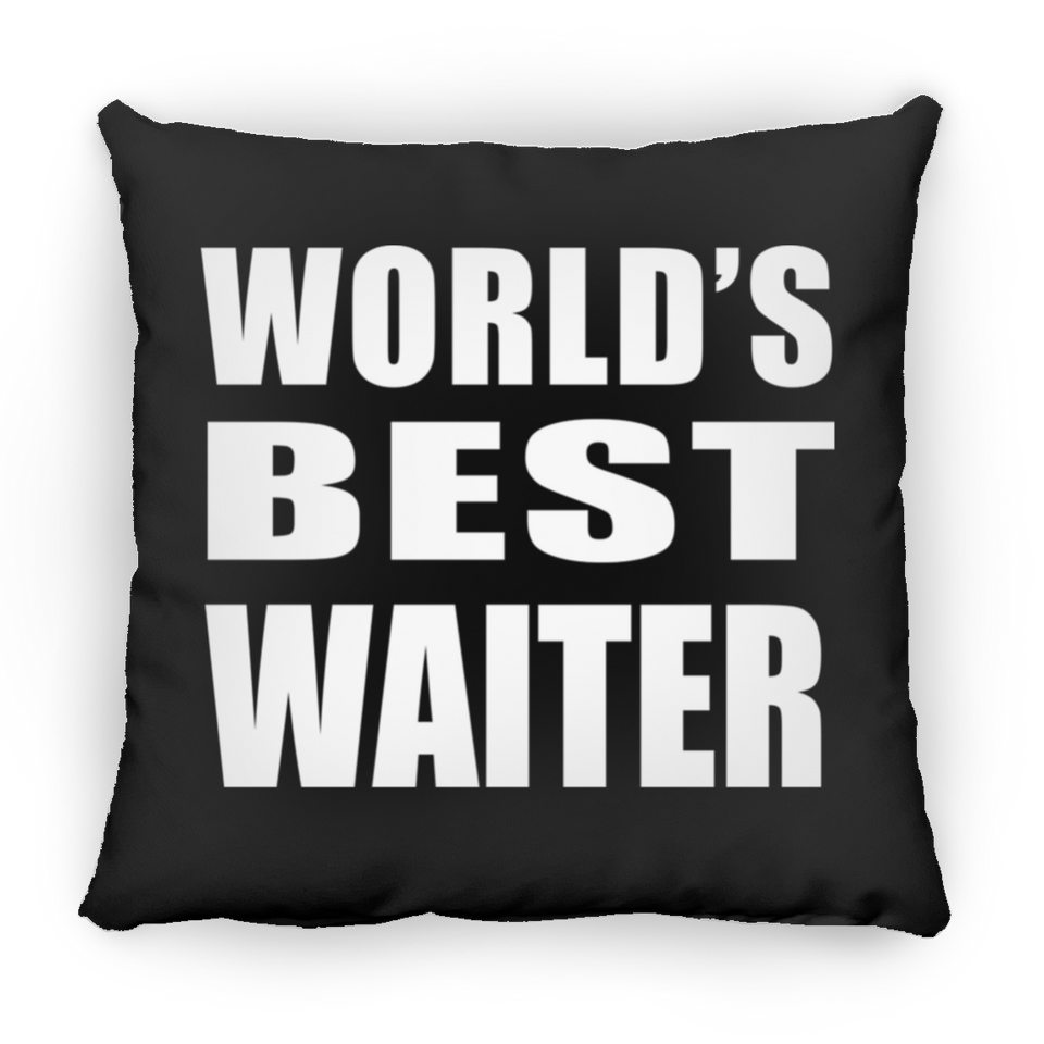 World's Best Waiter - Throw Pillow Black