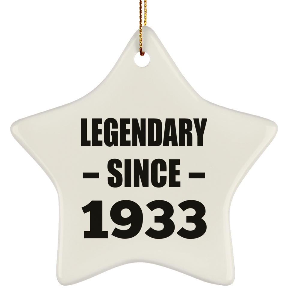 91st Birthday Legendary Since 1933 - Star Ornament