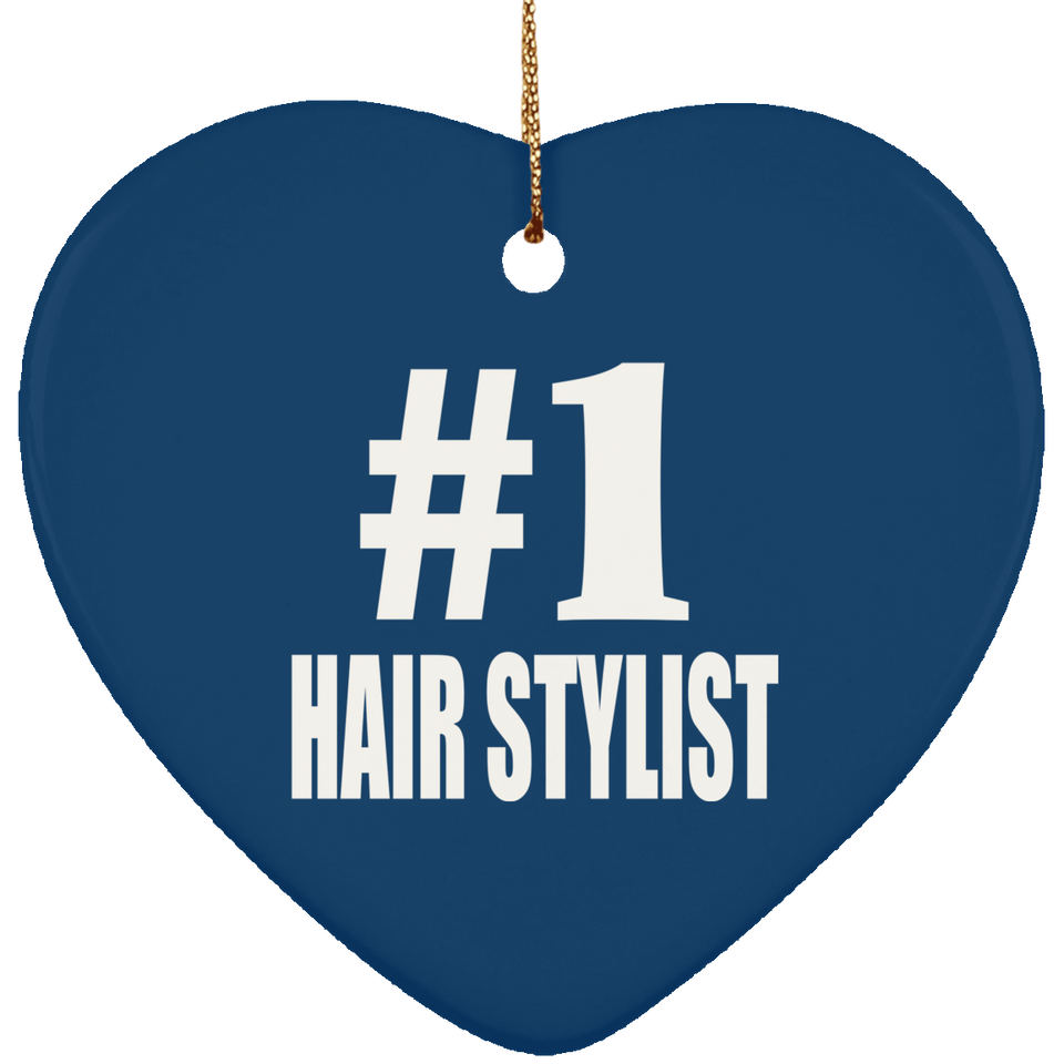 Number One #1 Hair Stylist - Heart Ornament