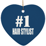 Number One #1 Hair Stylist - Heart Ornament
