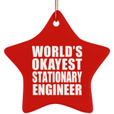 World's Okayest Stationary Engineer - Star Ornament