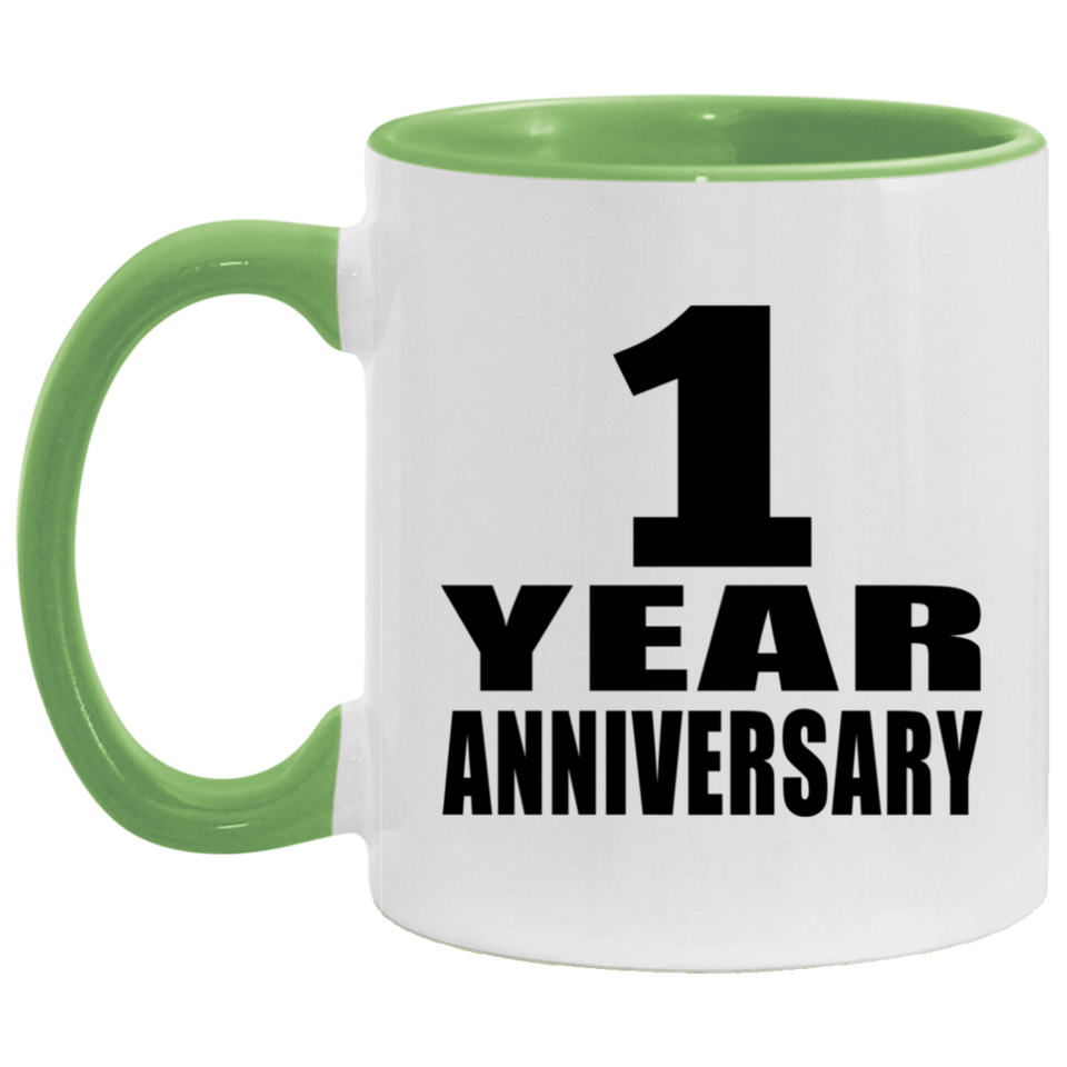 1st Anniversary 1 Year - 11oz Accent Mug Green