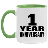 1st Anniversary 1 Year - 11oz Accent Mug Green