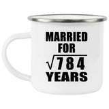 28th Anniversary Married For Square Root of 784 Years - 12oz Camping Mug