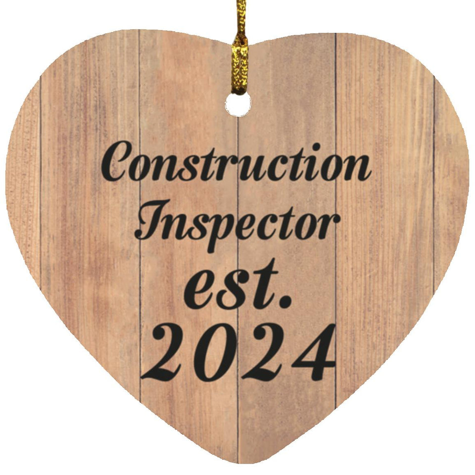 Construction Inspector Established Est. 2024 - Heart Ornament C