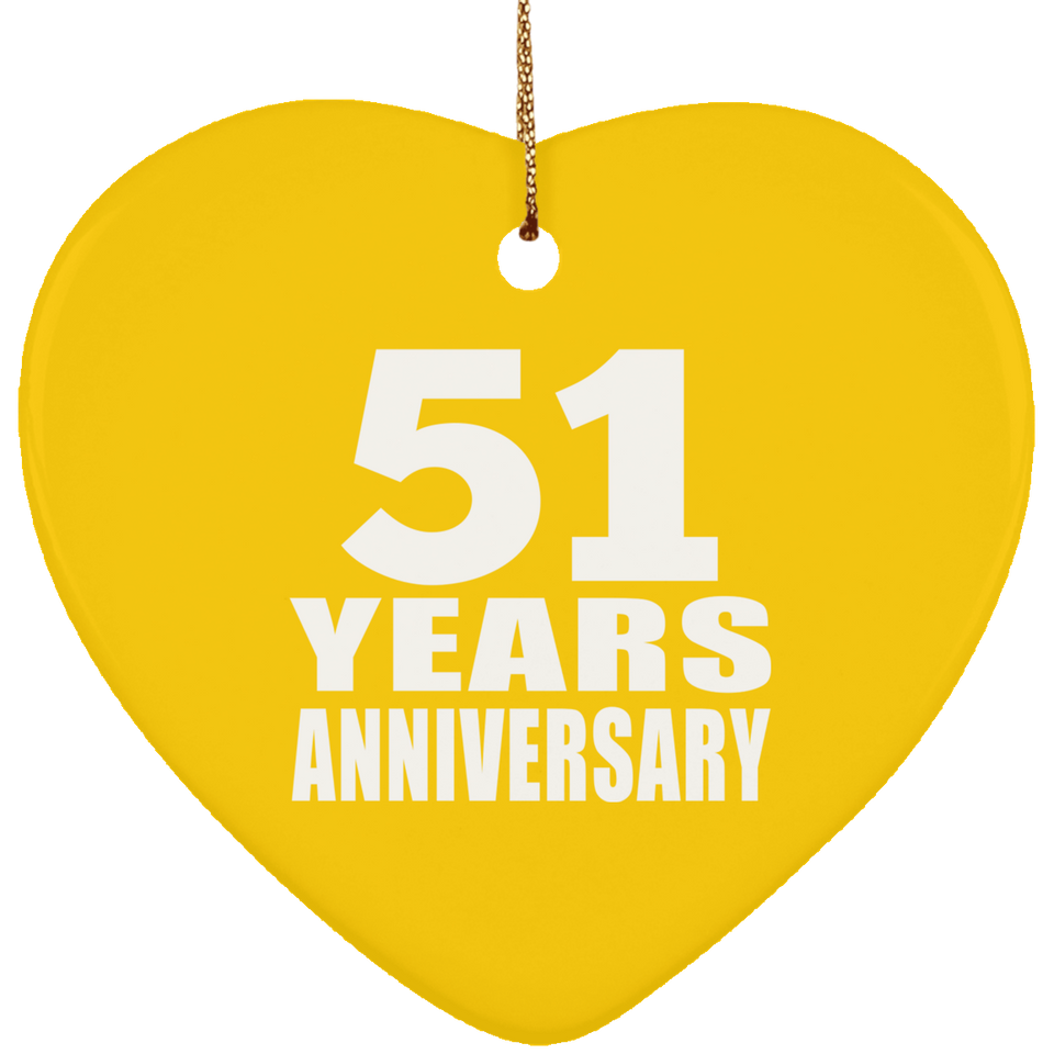 51st Anniversary 51 Years - Heart Ornament