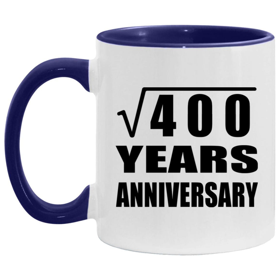 20th Anniversary Square Root of 400 Years Anniversary - 11oz Accent Mug Purple