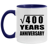 20th Anniversary Square Root of 400 Years Anniversary - 11oz Accent Mug Purple