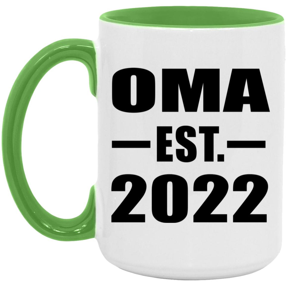 Oma Established EST. 2022 - 15oz Accent Mug Green