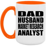 Dad Husband Market Research Analyst - 15oz Accent Mug Orange